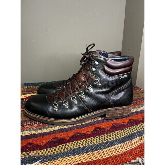 Pikolinos Mens Black Leather Lace Up Ankle Boots Size 48 - Picture 4 of 9